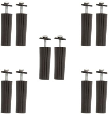 Amig - Pack of 10 Roller Shutter Stops | Shock Absorber with M5 Anti-Rust Screw and Outer Washer | Weather Resistant | Length: 40 mm | Bronze