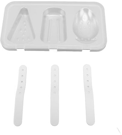 Moldes de Helado de Acero Inoxidable, Molde Reutilizable con Tapa para Cocina, Diseño para Hacer Palos de Helado, 3 Cavidades Perfectas