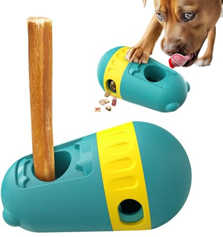 Dog Food Puzzle Toy Adjustable Treat Dispensing Food Dispenser Slow Feeder Bowls Puppy Enrichment Toy Ball Dog Interactive Chase Training Toys for Small Medium Large Dogs