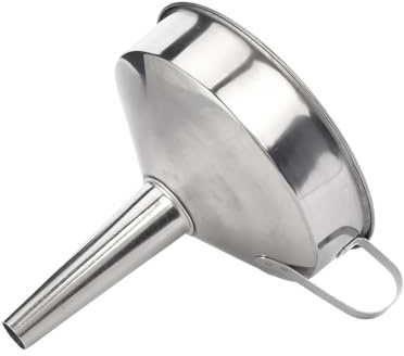 BEAMARKER Embudo de Cocina de Acero Inoxidable de 4.4 Pulgada, Embudo de con Anillo de Asa, Accesorios de Cocina para Llenar Botellas, Transferir Líquidos, Ingredientes Secos, Aceite, Leche, Gran