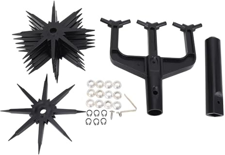 Tissting Coltivatore Manuale Rotante in Plastica ABS per Giardino, Coltivatore Manuale per Terreno con Ruote Amovibili e Lame Lunghe per Coltivazione