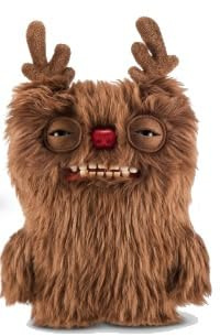 ZURU Fuggler Festive Fuggs 9 inch Soft Plush, Ugly Monster Stuffed Animal Toy with Human-Like Teeth, Multicolored Holiday Theme (Reindeer)