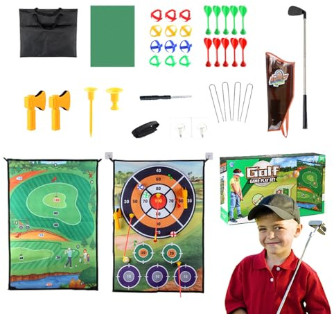 Alfombra de juego de golf, alfombra de juego de golf | Alfombra de entrenamiento de doble cara para kit completo de colchoneta de entrenamiento, grande de dardos divertidos para adultos, familia