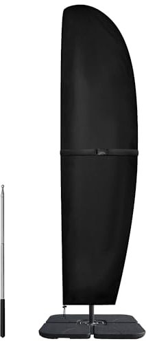 Dokon Parasol Covers Waterproof Cantilever Parasol Cover Heavy Duty Oxford Fabric Anti-UV Garden Banana Umbrella Covers Fit 3 to 4m Diameter Cantilever Umbrella, Brolly Cover with Rod (265x70/50cm)