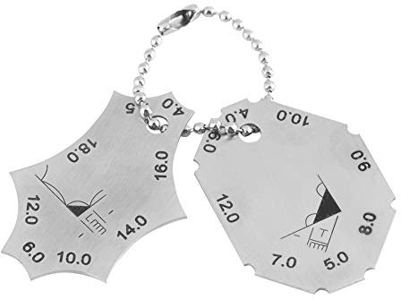 2 pcs Herramientas de Inspección de Soldadura de Medidor de Soldadura de Filete de Acero Inoxidable Conjunto de Calibrador