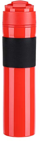 Portátil Mini Máquina de Espresso Mano Presión Caffe Máquina de Espresso Compacto Manual para Oficina Casa Viajes Aire Libre [Rojo]