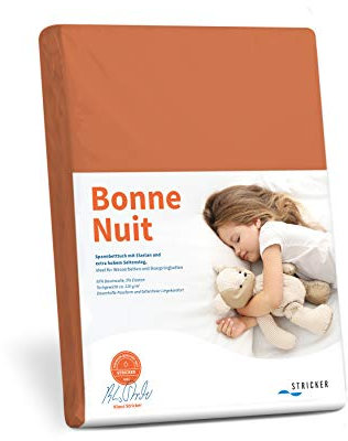 Savorana Bonne Nuit Elastan Spannbetttuch Baumwolle Stretch 220 g/m²- Steghöhe bis 30 cm Bettlaken für Boxspringbetten Wasserbetten - Größe 100x200-120x220 cm Zimt
