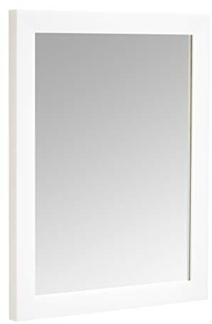 Amazon Basics Rectangular Wall Mount Mirror for Bedroom, Living Room, Entryway, Standard Trim, 16 x 20, White