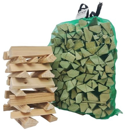 AMOS Kiln-Dried Kindling Wood Bag - Eco-Friendly, Easy Light Natural Firelighters for BBQs, Pizza Ovens, Log Burners and Wood Stoves