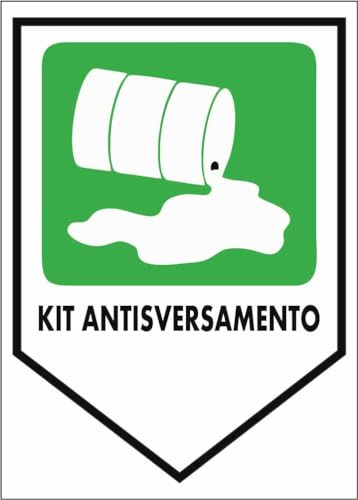 M-ITALY CARTELLO SEGNALETICO - KIT ANTI SVERSAMENTO - Adesivo Extra Resistente, Pannello in Forex, Pannello In Alluminio (20x31, Alluminio)
