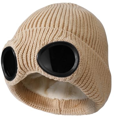 TAGVO Gorro de Punto de Invierno Cálido, Forro Polar Suave a Prueba de Viento Forro de Esquí Senderismo Running Gorro, Gorro Grueso de Calavera para Hombres Mujeres Adultos Deporte Aire Libre
