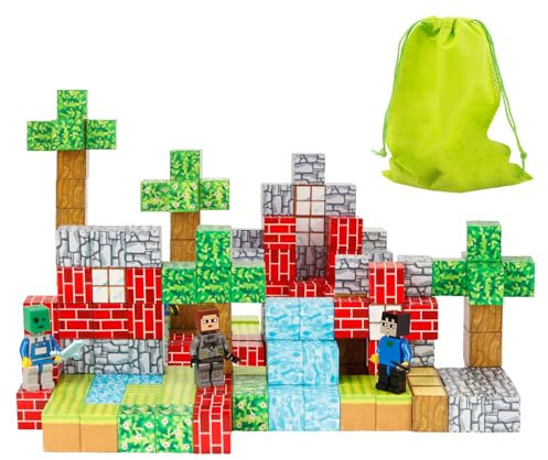 Katomi Magnetic Building Blocks 100 Stück,Magnetbausteine Set, Montessori STEM-Lernspielzeug für Kinder ab 3 Jahre, Sicherer ABS-Kunststoff, Kreative Konstruktionsblöcke für Jungen & Mädchen