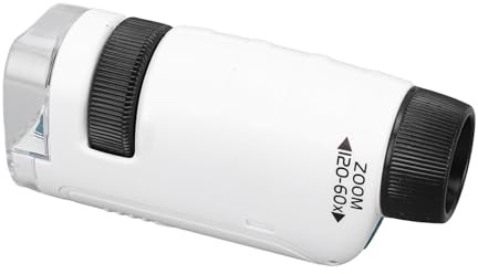 Fabater Bärbart Handhållet Mikroskop med LED-ljus för Daglig Observation, 60X-120X HD Fickmikroskop med Optisk Lins för Forskare och Studenter