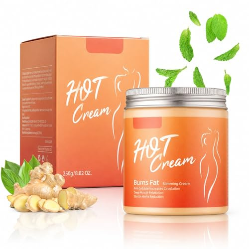 250g Crème Chauffante Raffermissante - Anti-Cellulite et Vergetures, Soin Corps Intensif pour Ventre, Cuisses et Fesses, Hydratation Profonde et Fermeté Cutanée