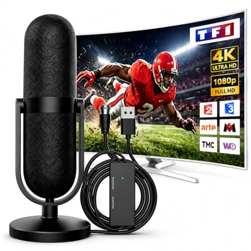 2026 Antenne TV Intérieure Puissante, Antenne TNT, Signal Stable, 4K/1080P