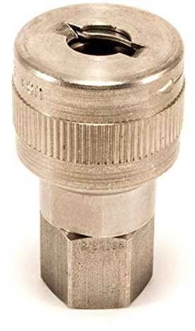 Foster SHD Series - Automatic Twist-Lock Coupler, 1/4 Body 1/4 NPT - Schrader, Heavy Duty Interchange, Stainless Steel