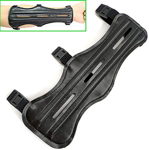 EOU Archery Arm Guards Forearm Guard Leather Wrist Guard with Adjustable 3 Straps Buckles, for Youth and Adult
