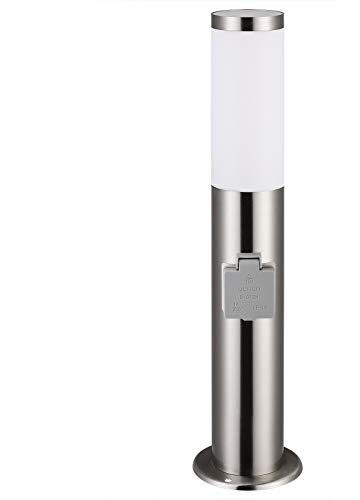 MONZANA® Lampada per Vialetto Acciaio Inox Attacco E27 Luce Esterni Paletto Illuminazione Sentiero Incl. Presa Elettrica