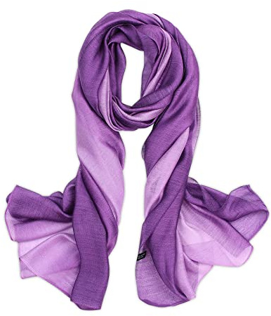 LumiSyne Pañuelo De Seda Para Mujer Costuras Color De Degradado Bufanda De Lino Algodón Ligero y Suave Chal De Boda Fulares Toda La Temporada