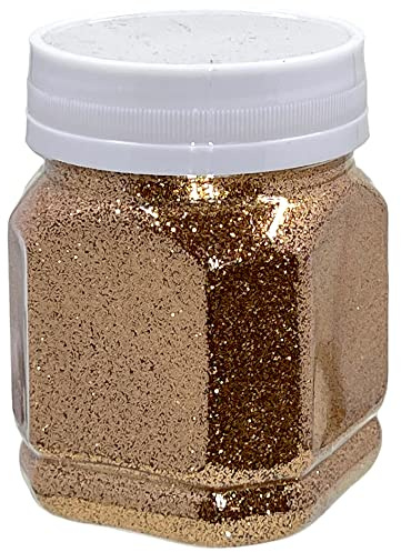 MIK Funshopping - Polvere glitterata luccicante per il fai da te e per decorare biglietti, glitter colorati per decorazioni (color rame, barattolo da 115 g)