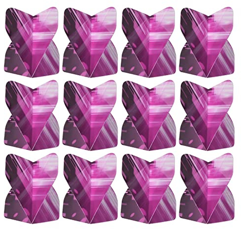 PATIKIL Fléchette Vols, 12 Paquet Pet Standard Fléchettes Accessoires Pièce Rechange pour Doux Pointes Acier Pointe, Épais Bande e Style, Noir, Rose