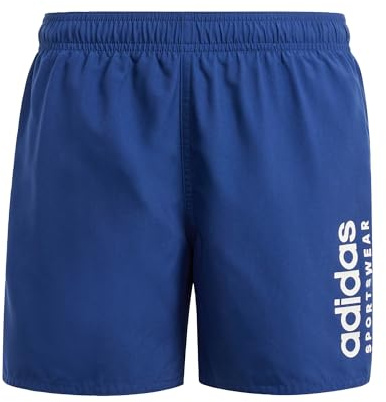 adidas Niños Sportswear Essentials Logo CLX Swim Shorts Kids, Dark Blue/White, 7-8 Years