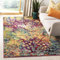 SAFAVIEH Boho Teppich für Wohnzimmer, Esszimmer, Schlafzimmer - Monaco Collection, Kurzer Flor, Pink und Multi, 120 x 120 cm