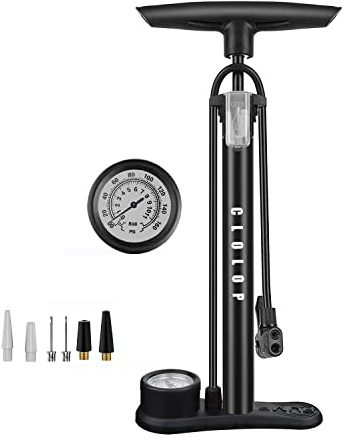 CLOLOP Pompa per Bicicletta Con Manometro, per Pneumatici Presta e Schrader, Multifunzionale per Bici da Corsa, MTB e Palloni Sportivi