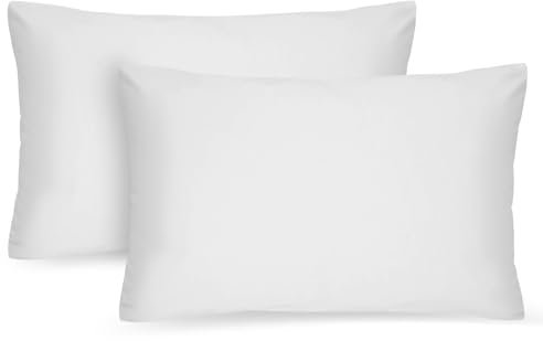 AUAUY Federe Cuscini Divano, Coppia Federe in Microfibra, Copricuscini Decorativi Anallergici Fodere Quadrate Antiacaro, Federe Cuscini Letto Matrimoniale Con Cerniera Nascosta (Bianco, 50 x 80cm)