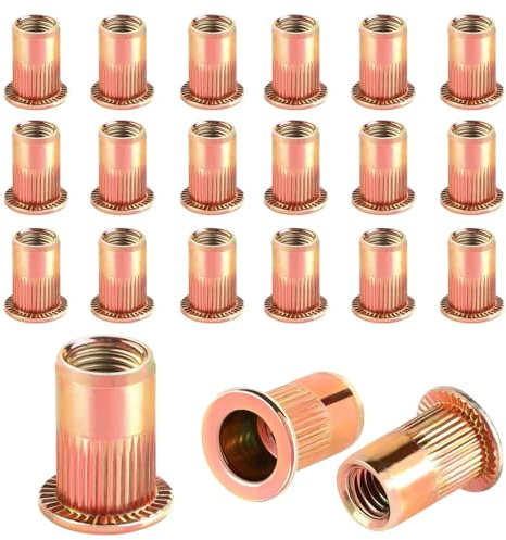 120 Pezzi Rivetti Filettati M8 Inserti Filettati Metrica Rivetto Filettato in Acciaio al Carbonio Zincato Boccole Filettate per Metallo Filetto Inserto Filettato Per Legno, Mobili, Decorazione