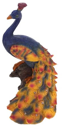 Pfauen-Gartenleuchte zoo gartenskulptur Pfauenskulptur hoflampe gartenfiguren Frühlingsgartentier Leuchtende Pfauenfigur rasenkante handwerkliche Verzierungen Harzornament Colorful Sosoport