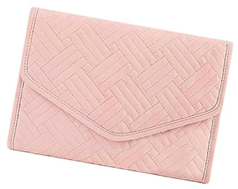 Perfeclan Faltbare Schmuckrolle, Schmuckrolle mit Reißverschlusstaschen, Ohrringe, Ringe, Faltbare Rolltasche, Aufbewahrungshalter, Schmuck-Organizer-Etui, Rosa