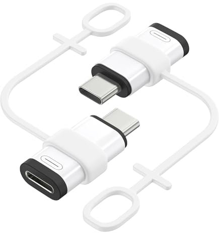 MoKo Adaptador Lightning a USB C, 2 PZS Adaptador de iPhone a Tipo C con Carga Rápida de 36W para iPhone Air 17 16 15 Pro MAX Plus, iPad Pro/Air, Galaxy S25 S24, NO para Auriculares/OTG, Blanco/Negro