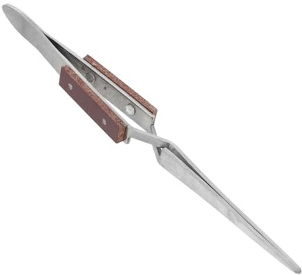 Alipis Magnetic Earth Clamp Reverse Tweezers for Craft Work Curved Tip Tweezers Electronic Tools Craft Tools for Jewelry with Fiber Handle Soldering Device