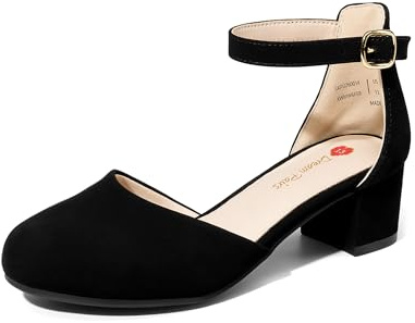 DREAM PAIRS Kids Zapatos Vestir Tacón,Negro,28.5