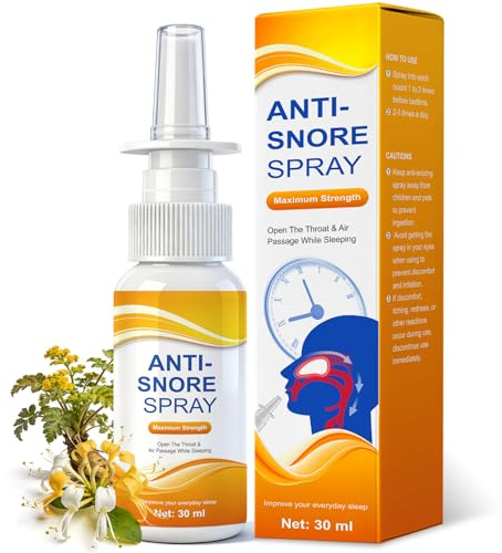 Dispositivi antirussamento, spray anti-russare, soluzione russante per aprire collo e adattarsi all'aria, efficace blocco russare per dormire meglio, 30 ml