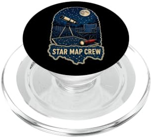 STAR MAP CREW Astronomy Night Telescope Gazing PopSockets PopGrip for MagSafe