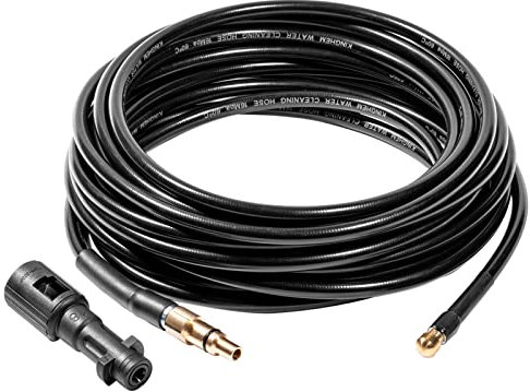 YUET 15M Drain Pipe Cleaning Hose with Adapter,Flexible Tube Unblocker and Drain Kit for Karcher High Pressure Washers Washer Sewer Jetter Replacement,Cleaner Kit Kärcher K-Series and LAVOR