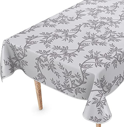 Tischdecke abwaschbar Wachstuch Wachstuchtischdecke 100 x 140cm mit Saum Chika Grau