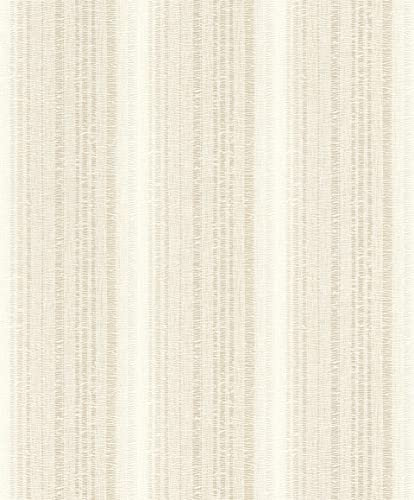 Rasch Papier peint intissé 652116 - Rayures et lignes - Beige clair et crème - 10,05 x 0,53 m (L x l)