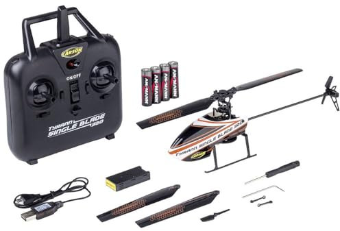 Carson 500507170 Tyrann Single Blade 320 2.4GHz 100% RTF orange – Ferngesteuerter Helikopter, Robustes RTF (Ready to Fly), RC Helikopter,mit Start- und Landefunktion