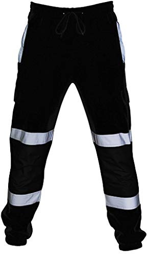 ZRYAZQ Pantalon Tactique Homme Cargo De Cuisine Habillé Moto Homologué Patte D'Elephant Chasse Noir