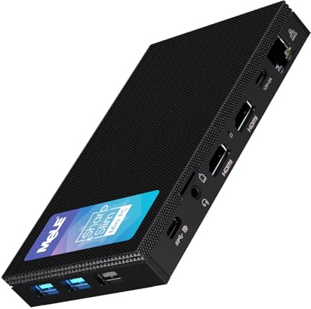 Mele Quieter4C 8GB DDR4 256 GB ROM Mini PC Alder Lake N100 (upp till 3,4 GHz) Liten formfaktor-PC USB-C 2 x HDMI 4K@60 Trippelskärm för stationär dator