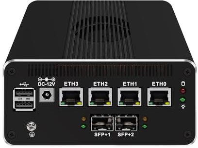 MOGINSOK Mikro brandväggsapparat 10GbE Mini-PC med SFP+, Intel Alder Lake N100 (4C/4T) Barebone INGET RAM INGEN SSD 4xIntel I226-V 2.5GbE 2* Intel 82599ES 10GbE brandvägg LTE-router stöd AES-NI