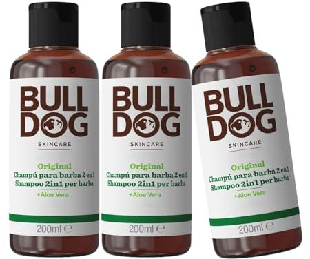 BULLDOG 3er-Pack Bartshampoo und Conditioner, 3 x 200 ml