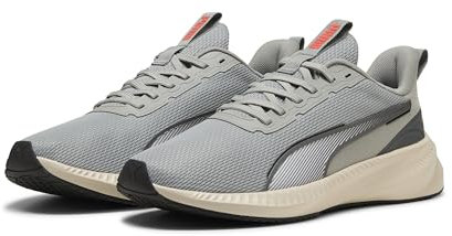 PUMA Flyer LITE 3, Unisex Straßen-Laufschuh, Alpine Snow-Flat Light Gray-PUMA Black-Glowing RED,