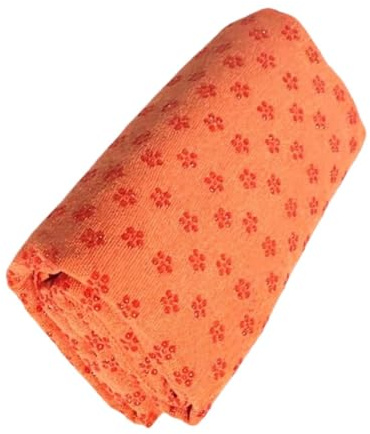 rockible Hot Yoga Mat Towel Yoga Towel Non Slip Microfiber for Travel Training Pilates Men Women, Orange