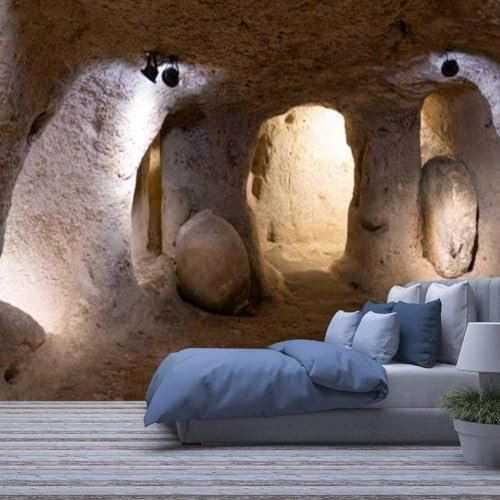 Cave Tunnel Wall Mural Peel and Stick Self-Adhesive Wallpaper Large Sticker Foil Wall Decor Print Picture Image Wall Stickers Wall Posters Children's Room Wall Art -956793667016