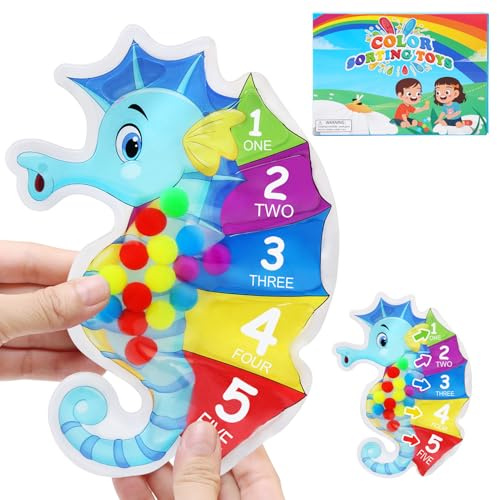JoyPlus Colour Sorting Toys for Toddlers, Color Matching Educational Toy for Autism, Montessori Math Skills Games Toy, Sensory Fidget Toys Travel Essentials for Kids Boys Girls 3 4 5 Years Old