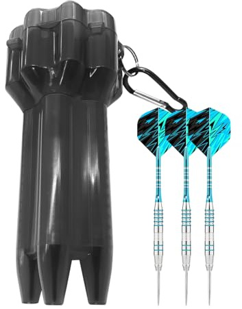 Dewireaey Estuche para 3 Dardos - Porta Vástagos Y Aletas para Almacenamiento,Maletín Ajustable Portátil para 3 Dardos Uso Interior Exterior Práctica Competencia
